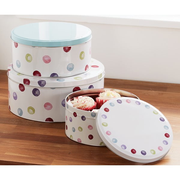 Iš plieno maisto laikymo indai 3 vnt. tortams Spotty Dotty – Cooksmart ®-image-1