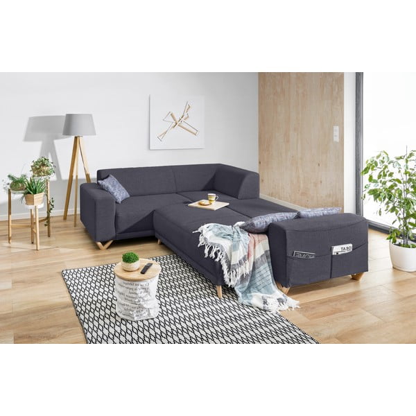 Antracito spalvos sulankstoma/su sandėliavimo vieta kampinė sofa (su kairiuoju kampu/„L“ formos) Classy Sophie – Miuform-image-4
