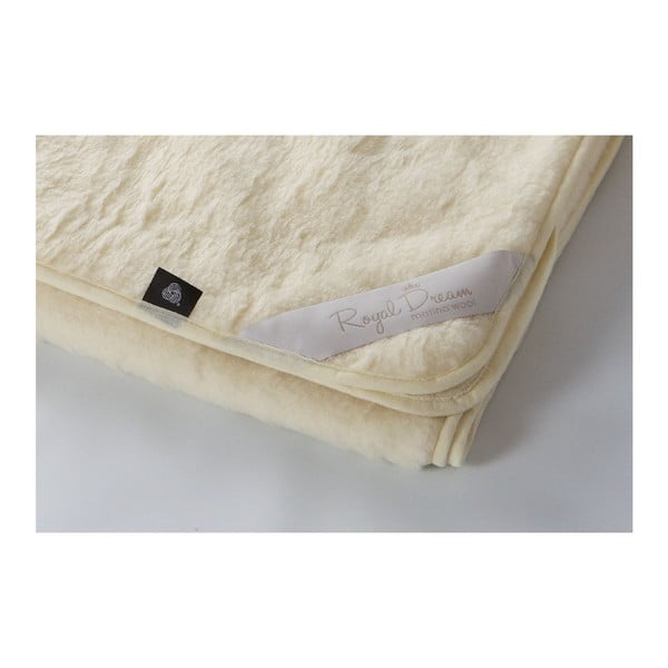 Smėlio spalvos merino vilnos antklodė Royal Dream, 160 x 200 cm