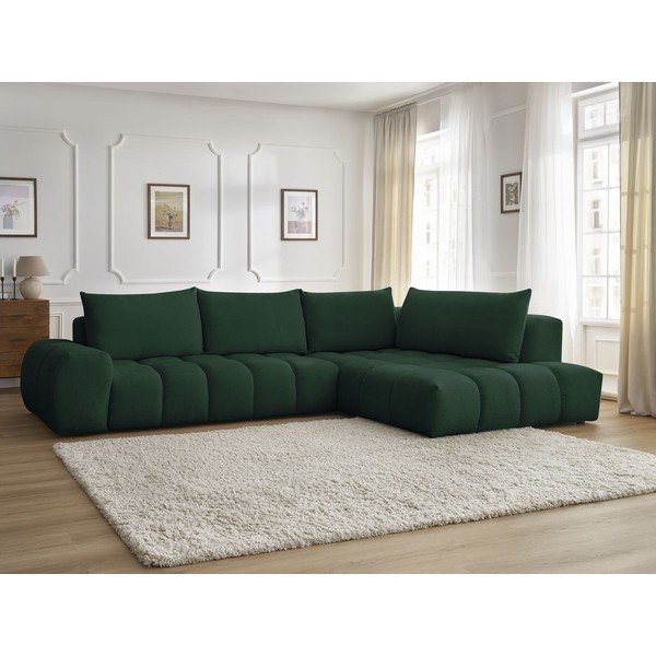 Kampinė sofa tamsiai žalios spalvos (su dešiniuoju kampu) Everest – Bobochic Paris-image-1