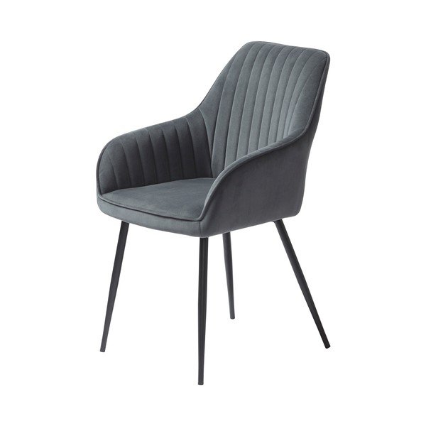 Iš aksomo valgomojo kėdė pilkos spalvos Melfort – Unique Furniture