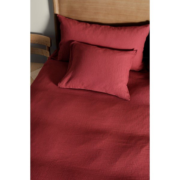 Bordo spalvos iš muslino viengulė patalynė 140x200 cm Amilia – Jotex-image-1