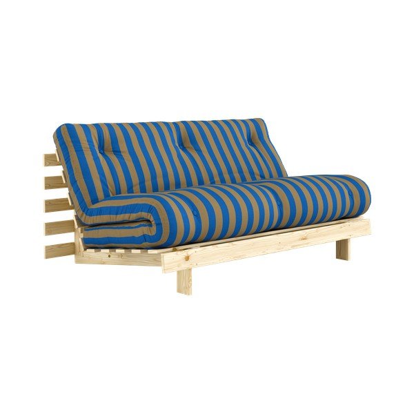 Mėlynos spalvos/rudos spalvos sulankstoma sofa 160 cm Roots – Karup