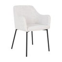 Baltos spalvos iš audinio valgomojo kėdė su porankiais Melilla – House Nordic