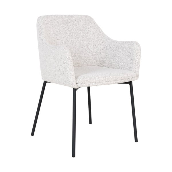 Baltos spalvos iš audinio valgomojo kėdė su porankiais Melilla – House Nordic