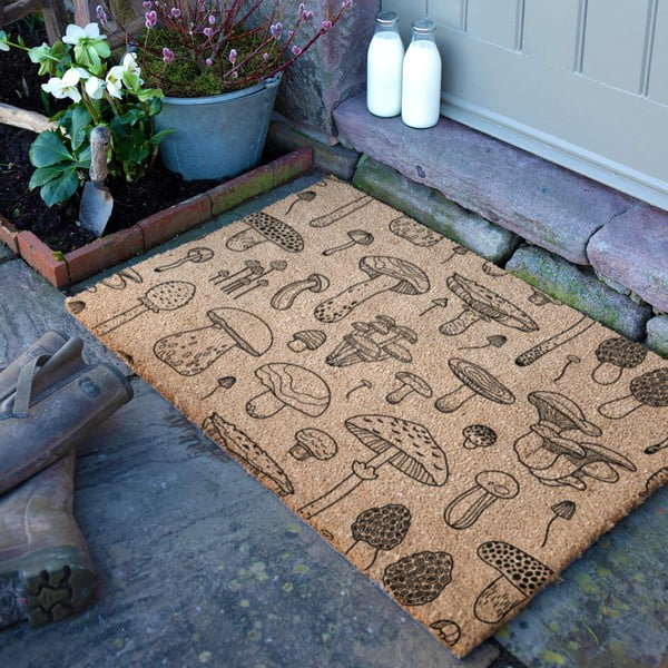 Iš kokoso pluošto grindų kilimėlis 40x60 cm Mushrooms – Artsy Doormats-image-2