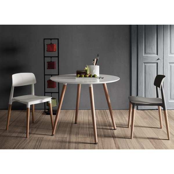 Bukmedžio medienos valgomojo stalas Kave Home Daw, ⌀ 100 cm-image-1