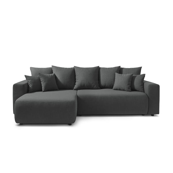 Tamsiai pilka kampinė sofa-lova Bobochic Paris Envy