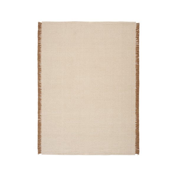 Rankų darbo kreminės spalvos iš medvilnės mišinio kilimas 200x300 cm Channa – Jotex-image-2
