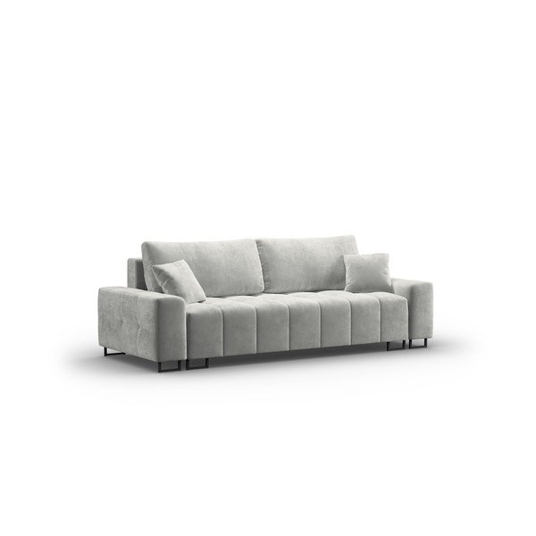 Šviesiai pilkos spalvos iš velveto sulankstoma/su sandėliavimo vieta sofa 250 cm Wicklow – Cosmopolitan Design-image-2
