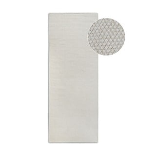 Rankų darbo iš vilnos mišinio kilimas kreminės spalvos 80x200 cm Pradesh Natural White – Elle Decoration