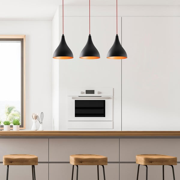 Kabantis šviestuvas juodos spalvos su metaliniu gaubtu Berceste – Opviq lights-image-2