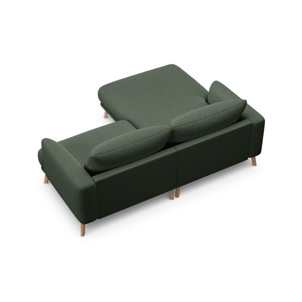 Žalios spalvos kampinė sofa (su kairiuoju kampu/su gultu) Naomi – Micadoni -image-3