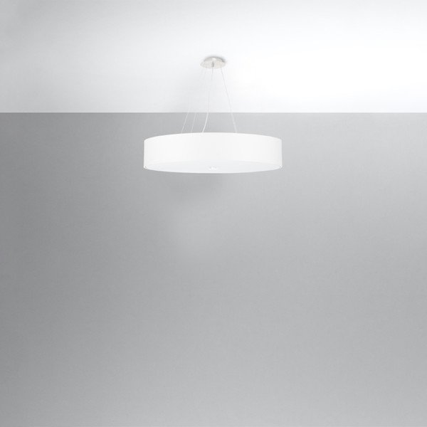 Kabantis šviestuvas baltos spalvos ø 70 cm su tekstiliniu gaubtu Herra – Sollux-image-2