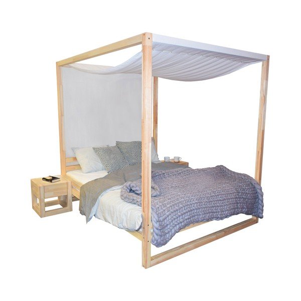 Medinė dvigulė lova "Benlemi Baldee Bella Natural", 200 x 190 cm-image-2