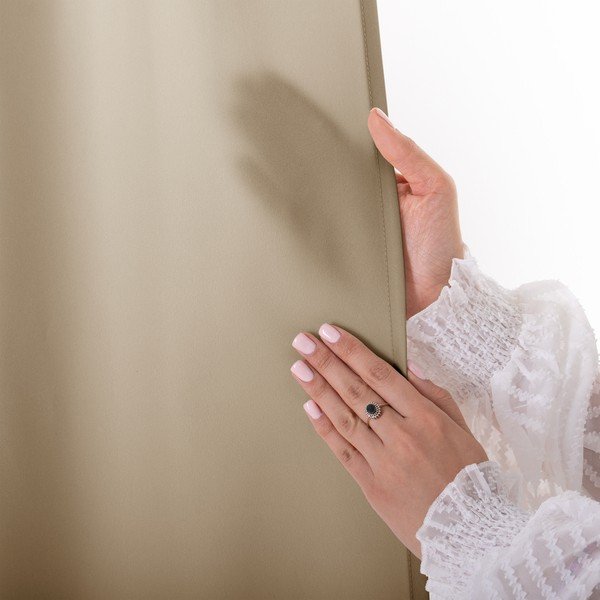 Smėlio spalvos pritemdymas (dalinis užtemimas) užuolaida 140x250 cm Carli Tie – Restilo-image-4