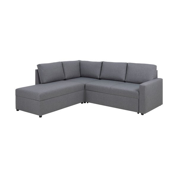 Šviesiai pilka sofa-lova su daiktų laikymo erdve ir gultais kairėje pusėje Actona Sacramento-image-3