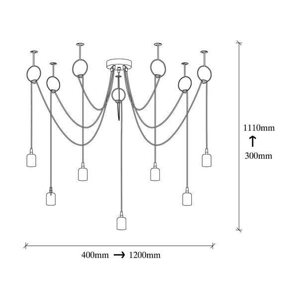 Juodas pakabinamas šviestuvas su 7 lemputėmis Opviq lights Sirin-image-3