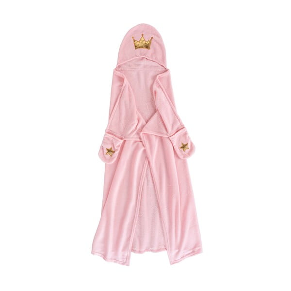 Iš mikroflanelės vaikiška antklodė su gobtuvu rožinės spalvos 100x120 cm Ariel – douceur d'intérieur