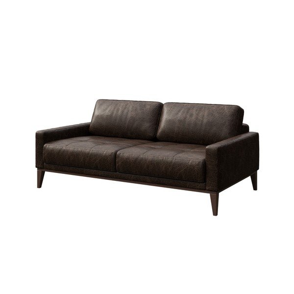 Tamsiai ruda odinė sofa MESONICA Musso Tufted, 173 cm-image-2