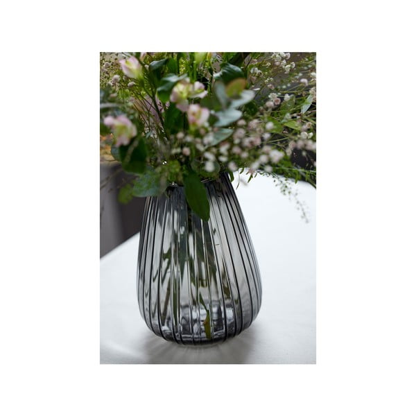 Pilka stiklinė vaza Bitz Kusintha, aukštis 22 cm-image-4
