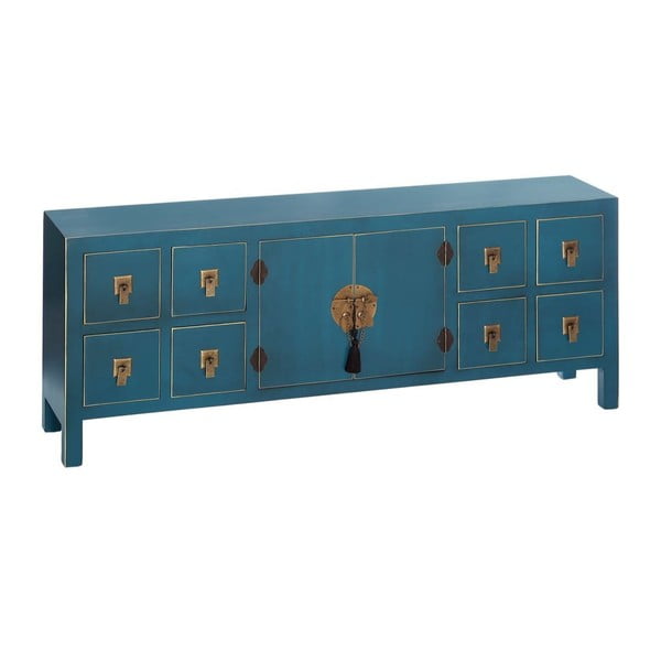 Žema šoninė spintelė mėlynos spalvos 130x50,5 cm Oriente – Ixia