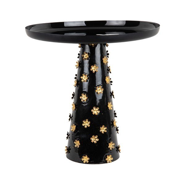 Iš metalo apvalios formos šoninis stalas ø 50 cm Golden Flowers – Leitmotiv