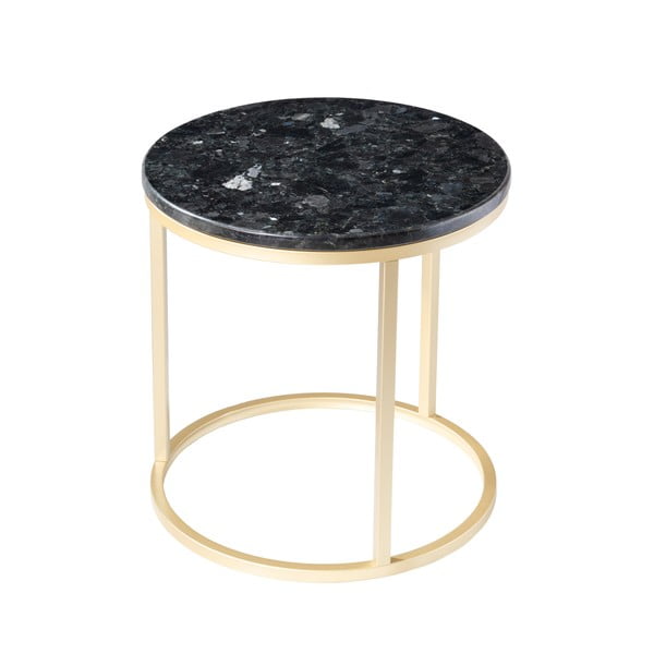 Juodojo granito stalas su auksiniu pagrindu RGE Crystal, ⌀ 50 cm