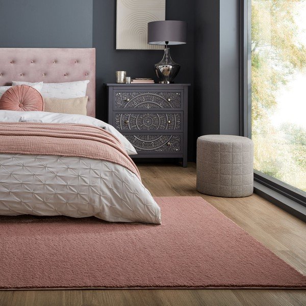 Iš perdirbto pluošto kilimas rožinės spalvos 160x230 cm Sheen – Flair Rugs-image-1