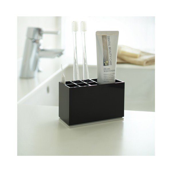 Juodos spalvos iš plastiko dantų šepetėlio stovas Mist – YAMAZAKI-image-1