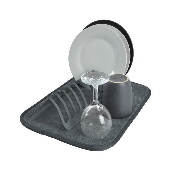 Pilkos spalvos iš plastiko indų džiovinimo padėkliukas 36x28 cm – Homéa-image-1