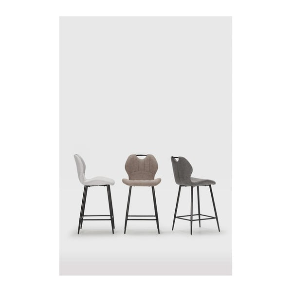Baro taburėtės pilkos spalvos 2 vnt. (sėdynės aukštis 65 cm) Muli – Marckeric-image-1