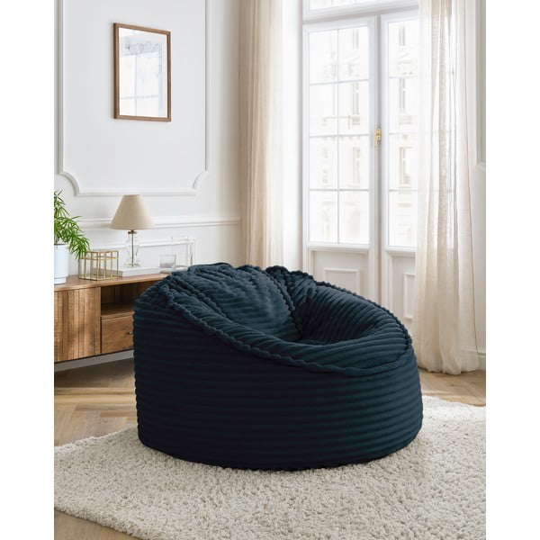 Tamsiai mėlynos spalvos iš kordinio velveto sėdmaišis Socrate – Bobochic Paris-image-1