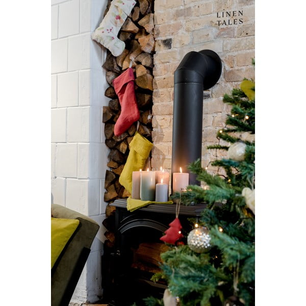 Iš tekstilės Kalėdinės kojinės Moss Green – Linen Tales-image-1