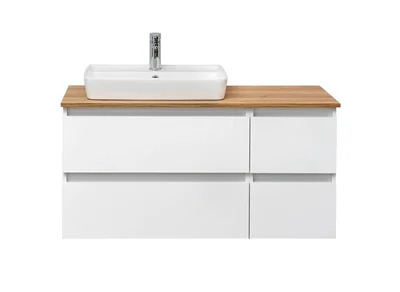 Balta pakabinama spintelė po praustuvu be maišytuvo 110x53 cm Set 360 - Pelipal