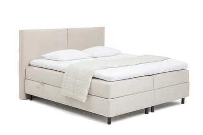 Smėlio spalvos spyruoklinė lova su sandėliavimo vieta 160x200 cm Elva Bold – Bonami Selection