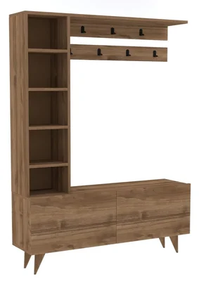 Natūralios spalvos riešutmedžio dekoro prieškambario komplektas Hale - Kalune Design