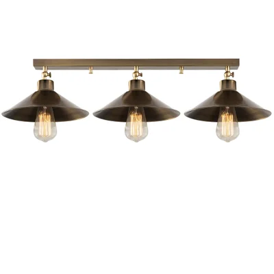 Bronzinės spalvos lubinis šviestuvas ø 24 cm su metaliniu gaubtu Berceste – Opviq lights