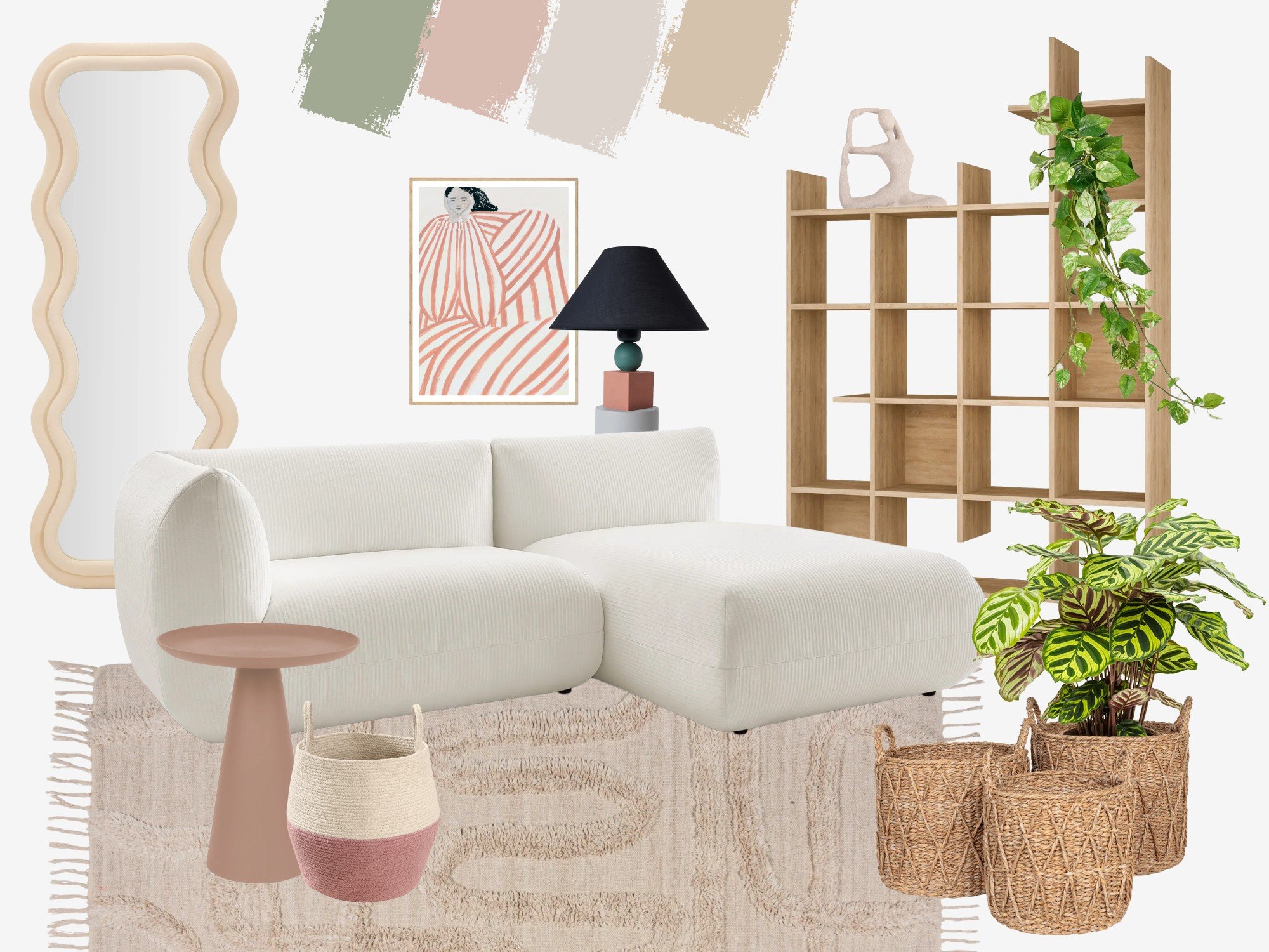 Rinkitės metalą, stiklą arba rotangą kaip medžiagas. Aksesuarai suteiks kambariui jaukumo, tačiau jiems galioja šviesių spalvų ir paprastesnių raštų taisyklė.