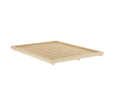 Natūralios spalvos pušies medžio lova Karup Design Dock Natural, 160 x 200 cm