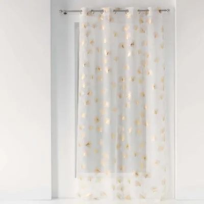 Permatoma užuolaida baltos spalvos/auksinės spalvos 140x240 cm Ginkgold – douceur d'intérieur