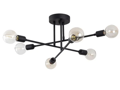 Juodos spalvos lubinis šviestuvas 64x64 cm Flower – Opviq lights