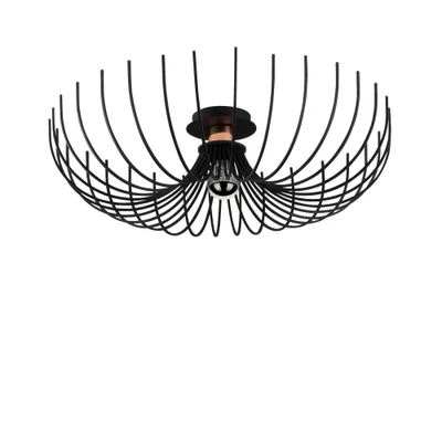 Juodos spalvos lubinis šviestuvas ø 56 cm su metaliniu gaubtu Aspendos – Opviq lights