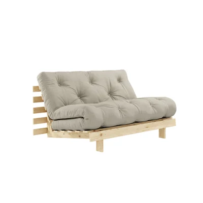 Pilkai smėlinės spalvos iš lino sulankstoma sofa 140 cm Roots – Karup Design
