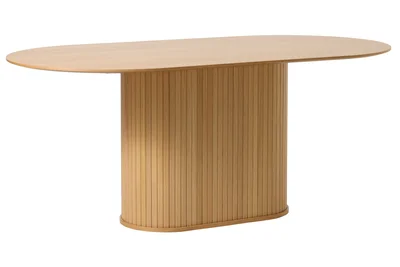 Valgomojo stalas su ąžuolo dekoro stalviršiu 95x180 cm Nola – Unique Furniture