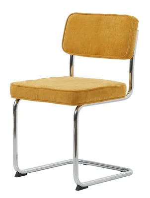 Iš velveto valgomojo kėdė geltonos spalvos Rupert – Unique Furniture