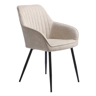 Smėlio spalvos iš audinio valgomojo kėdė su porankiais Nolan – Unique Furniture