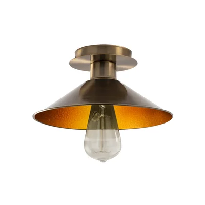 Bronzinės spalvos lubinis šviestuvas ø 24 cm su metaliniu gaubtu Berceste – Opviq lights