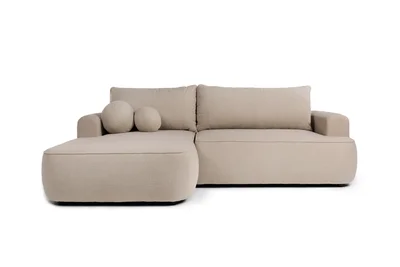 Iš boucle sulankstoma kampinė sofa smėlio spalvos (su kairiuoju kampu) Quinoa – Bonami Selection