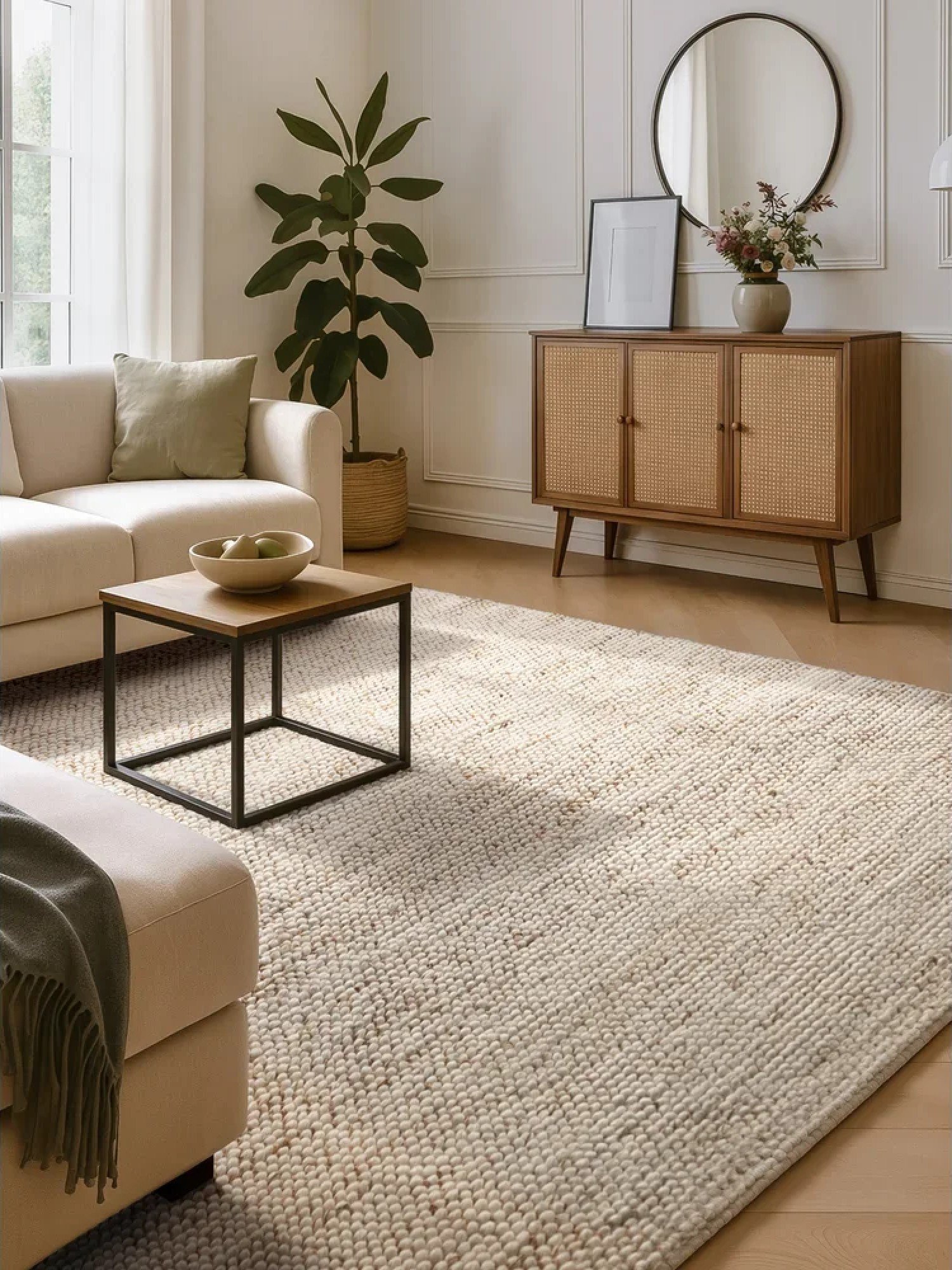 Stačiakampis kilimas yra saugus pasirinkimas.